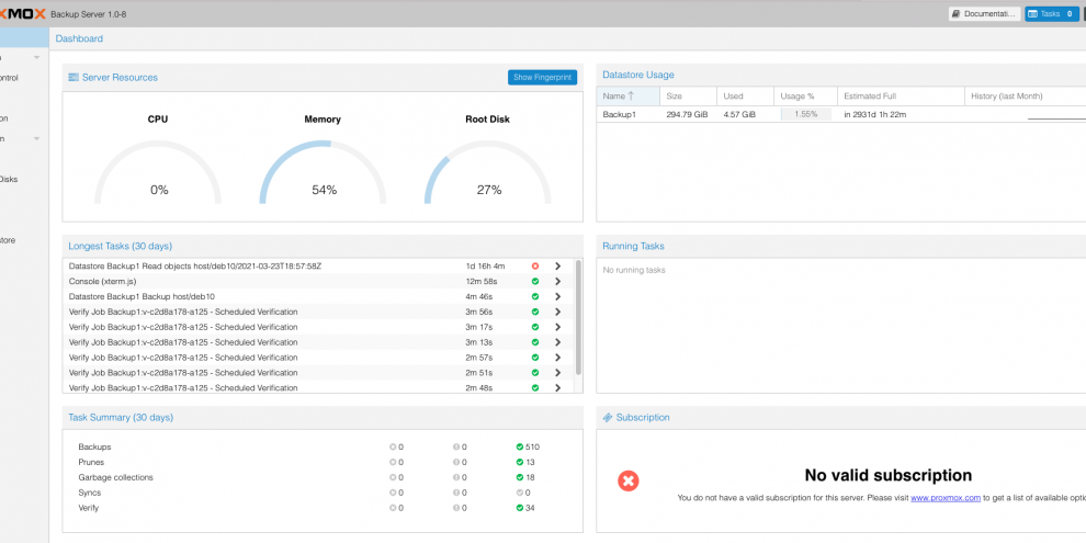 Proxmox backup server